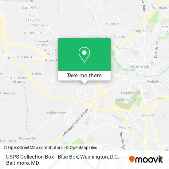 Mapa de USPS Collection Box - Blue Box