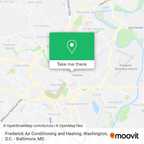 Frederick Air Conditioning and Heating map