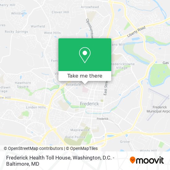 Frederick Health Toll House map