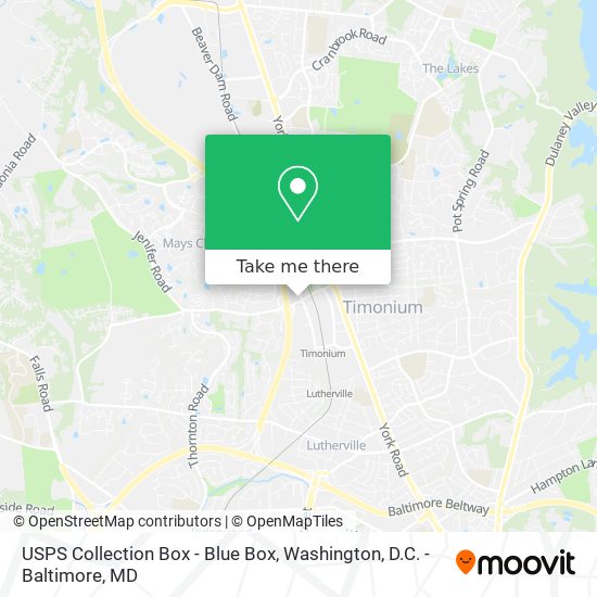 USPS Collection Box - Blue Box map