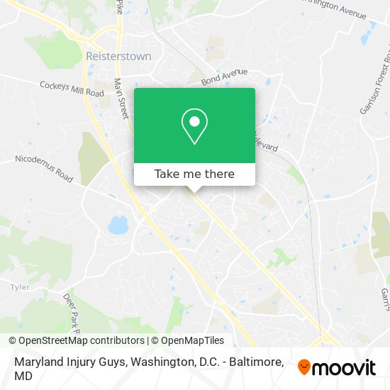 Maryland Injury Guys map