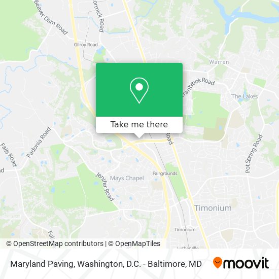 Mapa de Maryland Paving