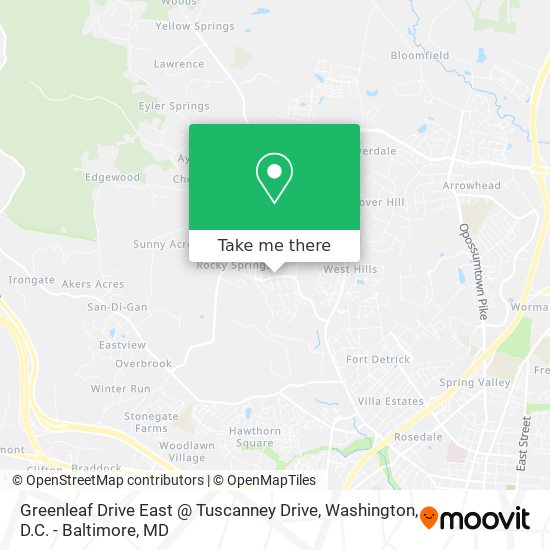 Mapa de Greenleaf Drive East @ Tuscanney Drive