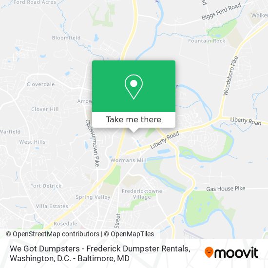 Mapa de We Got Dumpsters - Frederick Dumpster Rentals