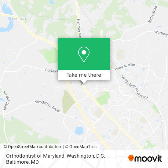 Orthodontist of Maryland map