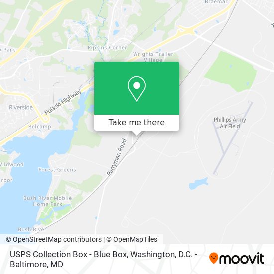 Mapa de USPS Collection Box - Blue Box