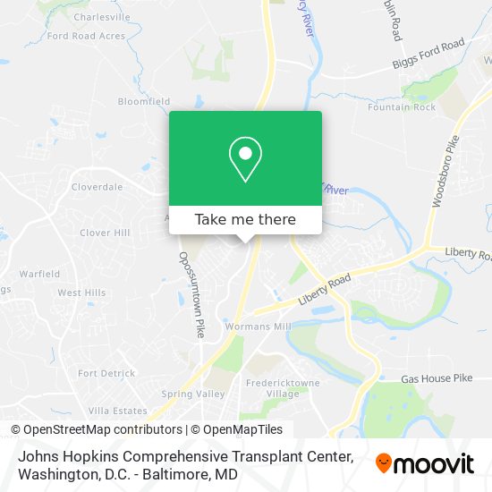 Mapa de Johns Hopkins Comprehensive Transplant Center