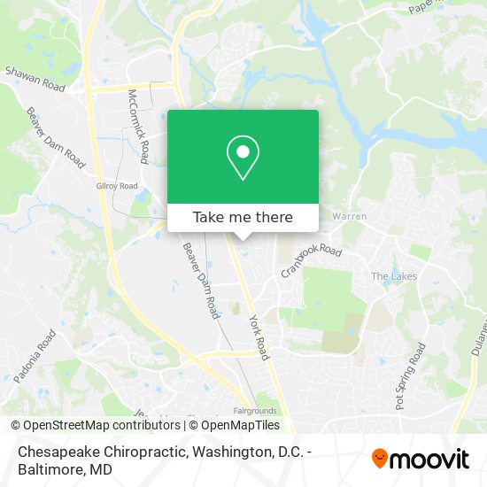 Chesapeake Chiropractic map