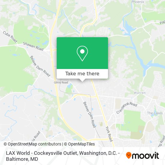 Mapa de LAX World - Cockeysville Outlet