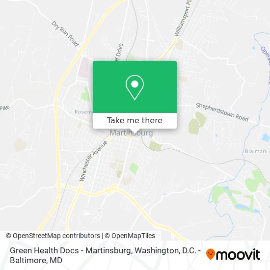 Mapa de Green Health Docs - Martinsburg