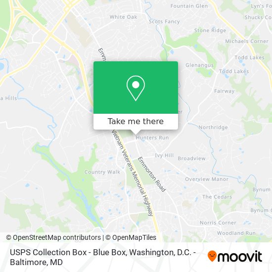 Mapa de USPS Collection Box - Blue Box