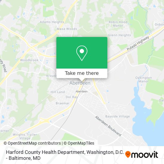 Mapa de Harford County Health Department