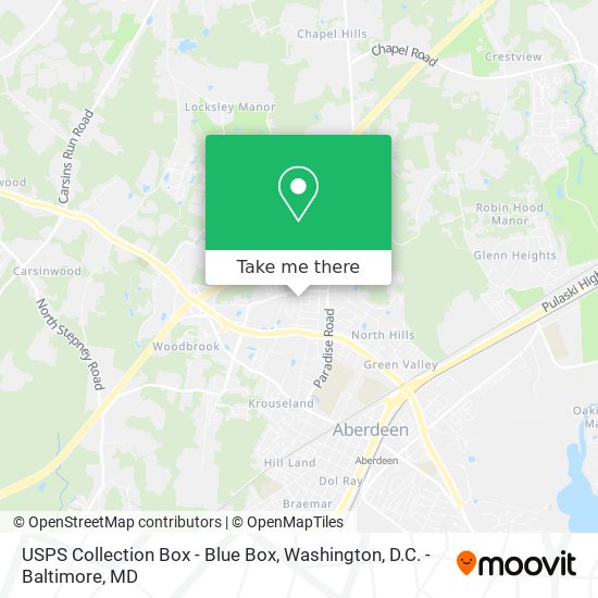 Mapa de USPS Collection Box - Blue Box