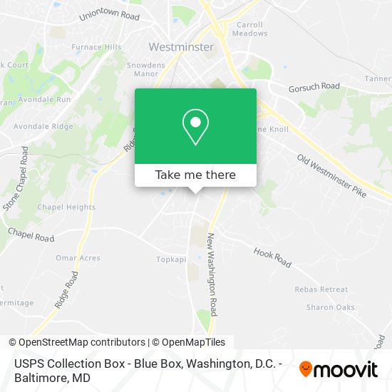 Mapa de USPS Collection Box - Blue Box