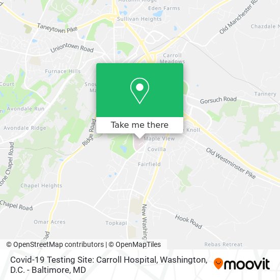 Covid-19 Testing Site: Carroll Hospital map