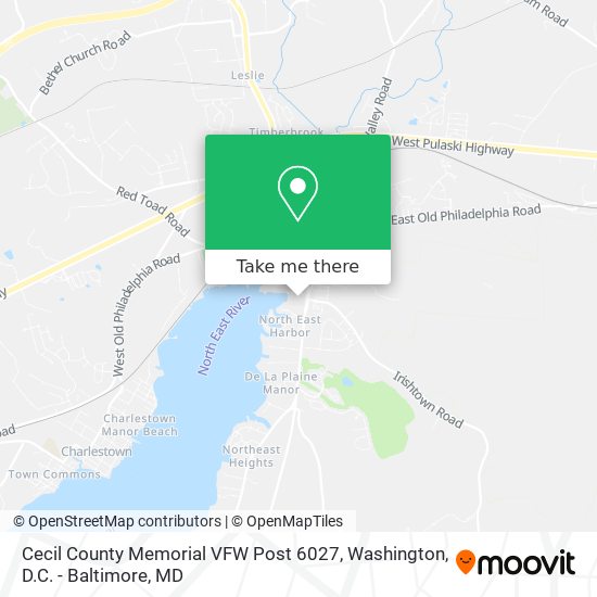 Cecil County Memorial VFW Post 6027 map