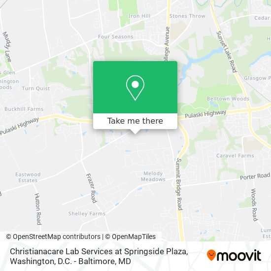 Christianacare Lab Services at Springside Plaza map