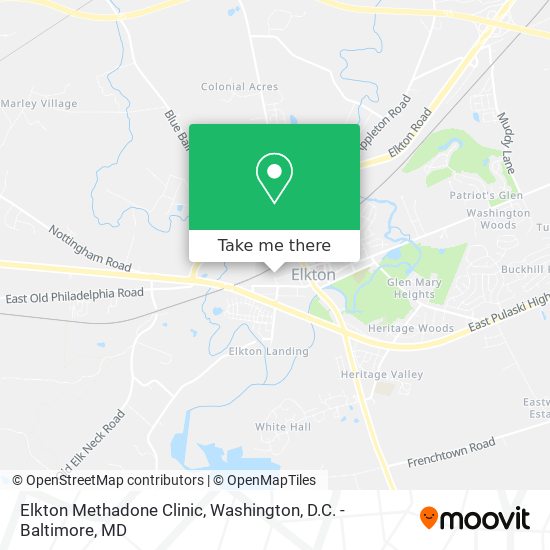 Mapa de Elkton Methadone Clinic