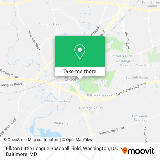 Elkton Little League Baseball Field map