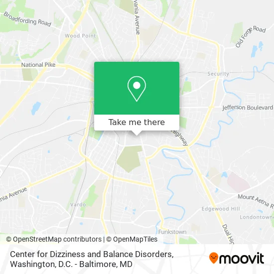 Center for Dizziness and Balance Disorders map