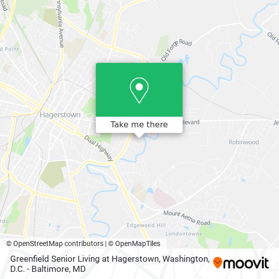 Greenfield Senior Living at Hagerstown map