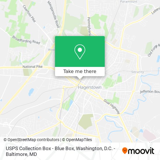 USPS Collection Box - Blue Box map