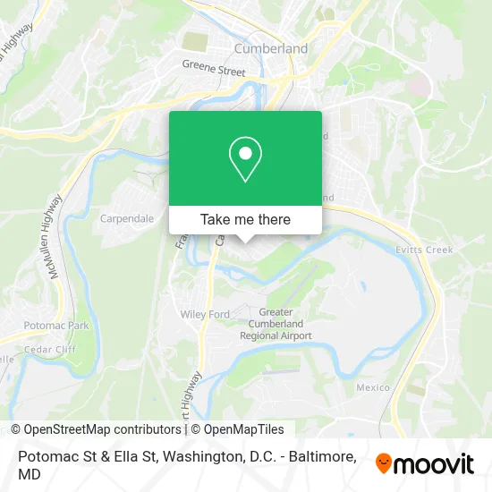 Potomac St & Ella St map