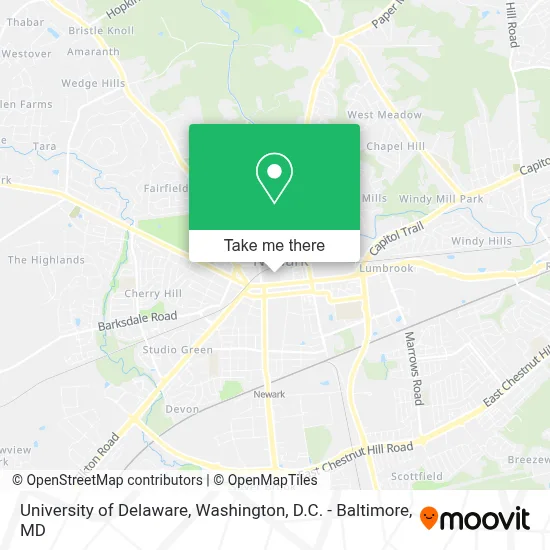 University of Delaware map