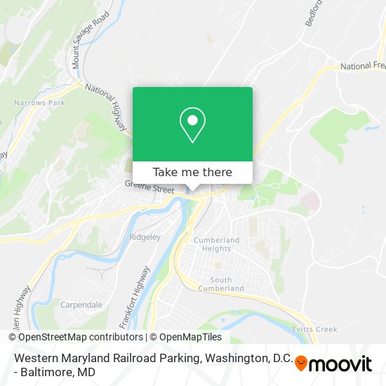 Western Maryland Railroad Parking map