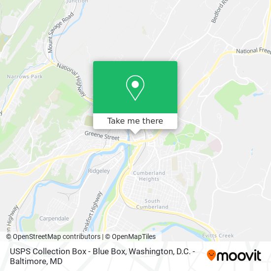 USPS Collection Box - Blue Box map