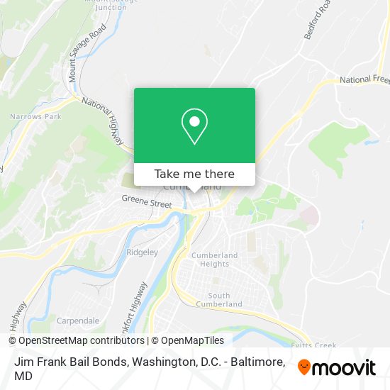 Jim Frank Bail Bonds map