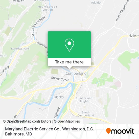 Mapa de Maryland Electric Service Co.