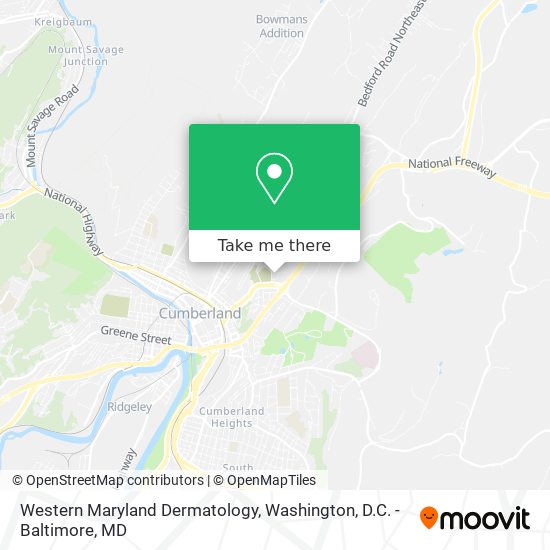 Western Maryland Dermatology map