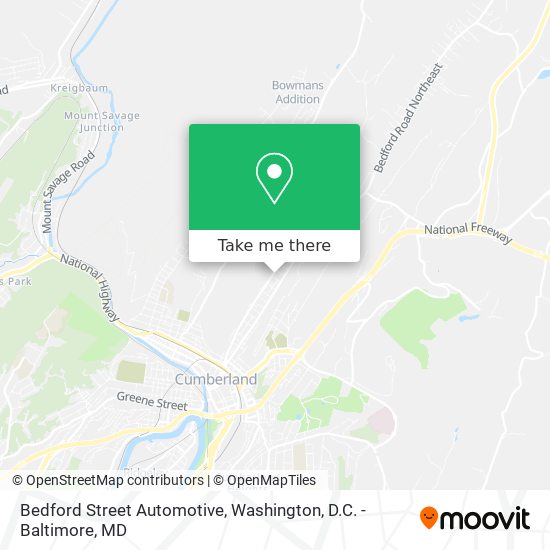 Bedford Street Automotive map