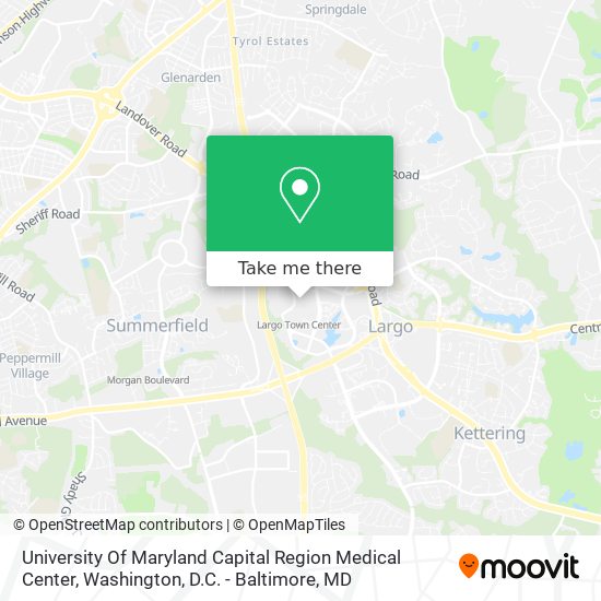 University Of Maryland Capital Region Medical Center map