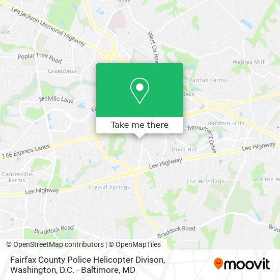 Fairfax County Police Helicopter Divison map