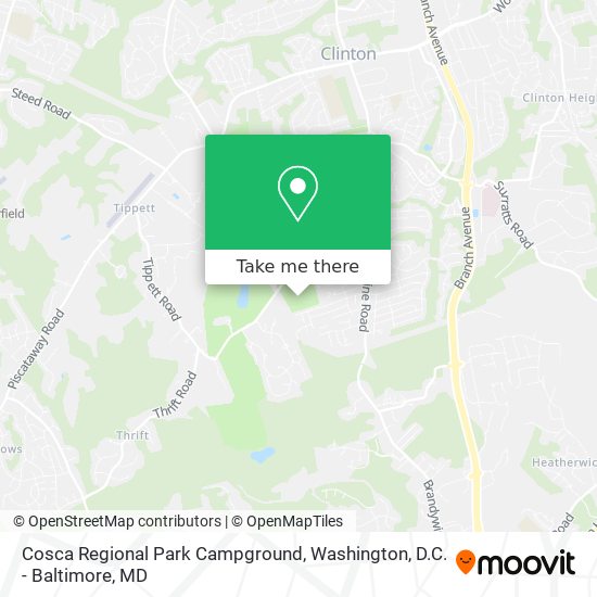 Cosca Regional Park Campground map