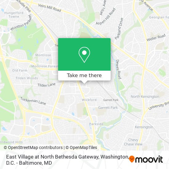 Mapa de East Village at North Bethesda Gateway