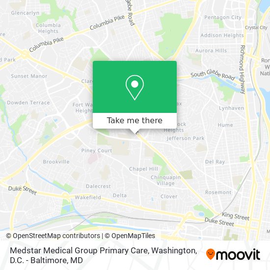 Mapa de Medstar Medical Group Primary Care