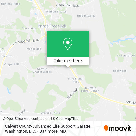 Calvert County Advanced Life Support Garage map