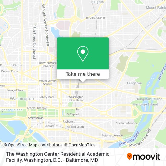 Mapa de The Washington Center Residential Academic Facility