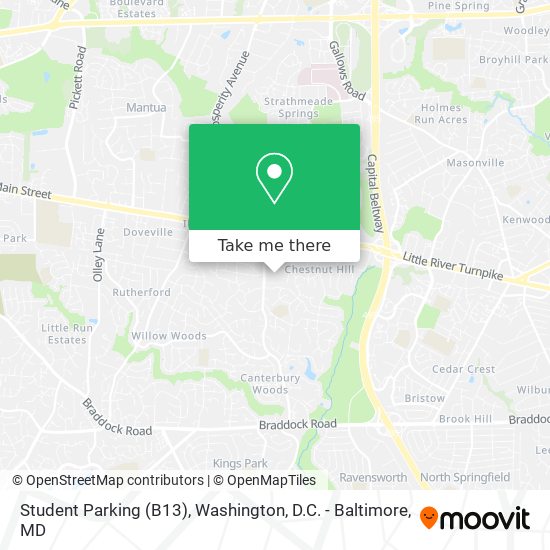 Student Parking (B13) map