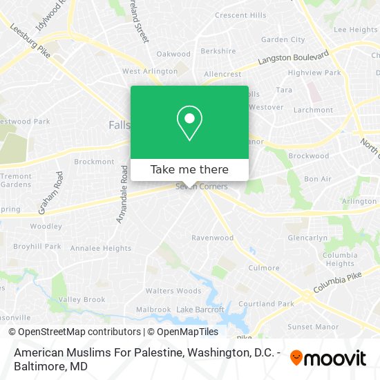 American Muslims For Palestine map