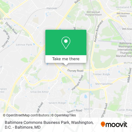 Mapa de Baltimore Commons Business Park