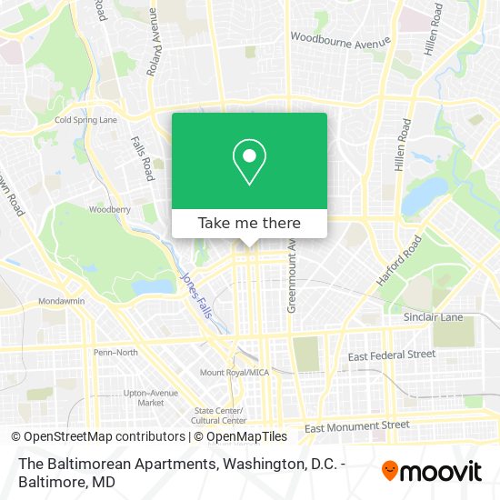 The Baltimorean Apartments map