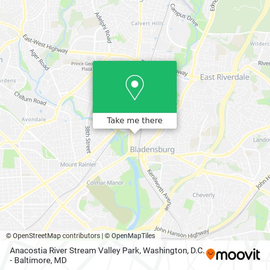 Anacostia River Stream Valley Park map