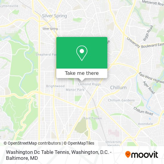 Mapa de Washington Dc Table Tennis