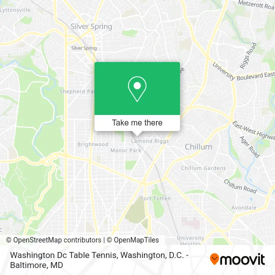 Mapa de Washington Dc Table Tennis
