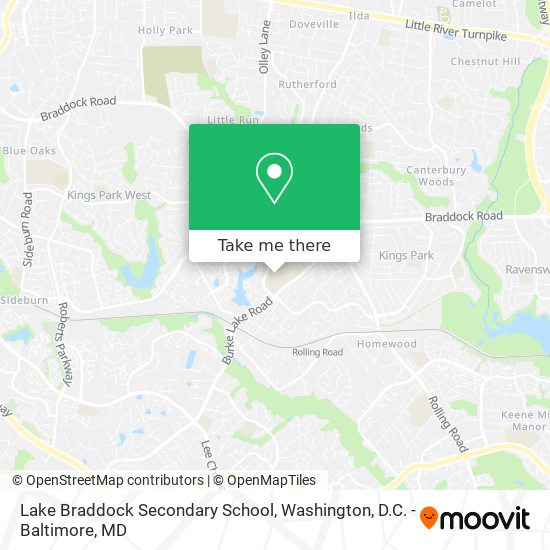 Lake Braddock Secondary School map