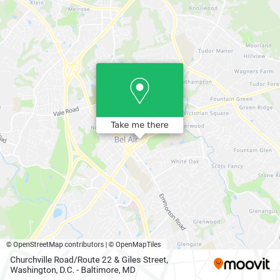 Mapa de Churchville Road / Route 22 & Giles Street